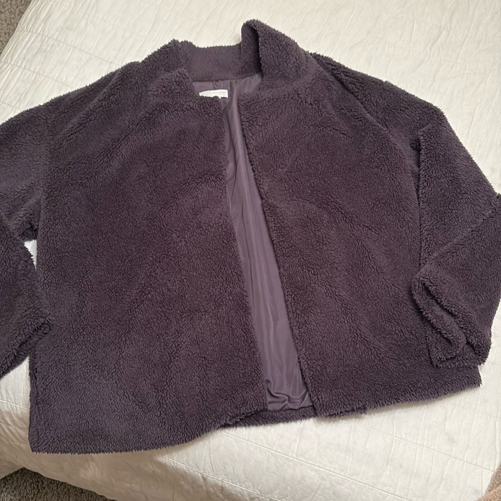 Women’s warm and fuzzy deep purple jacket